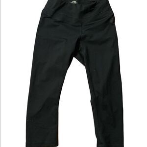 NICE SOLID BLACK LOGO WOMEN THE NORTH‎ FACE CROPPED LEGGINGS sz XS